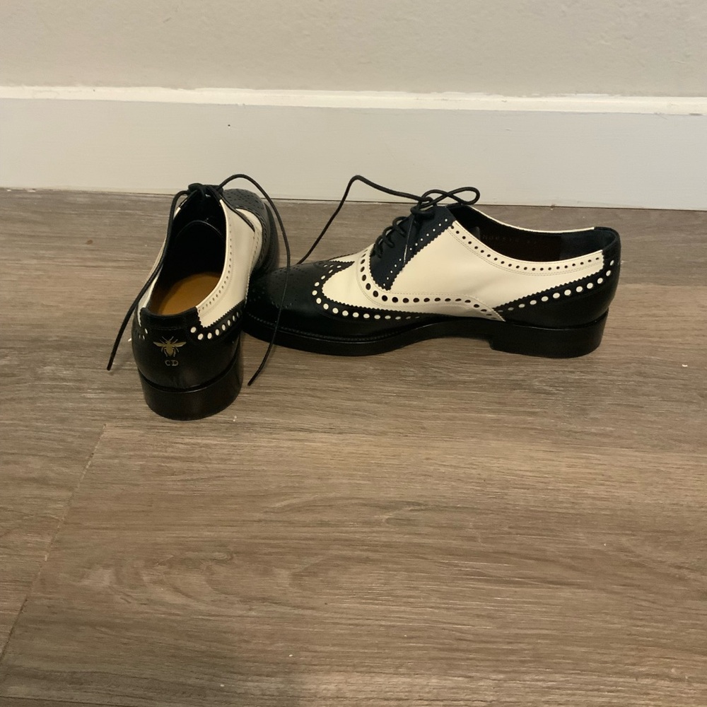 Dior Black and White Women's Loafers